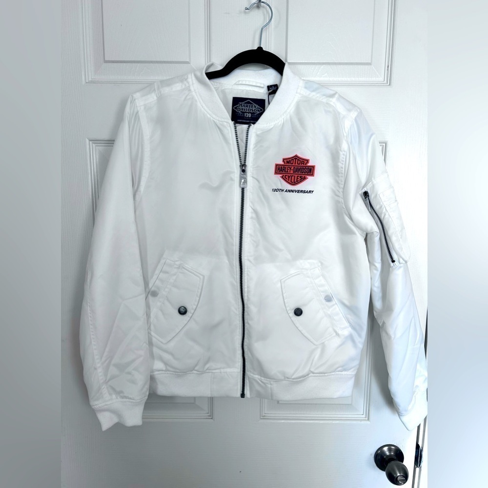 NWT Harley-Davidson, Women's 120th Anniversary Bomber Jacket - White, Small - Picture 2 of 10